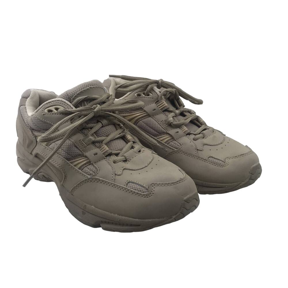 Vionic Womens Walker Taupe Mid-Top Lace-Up Sneaker Walking Shoes Size 9.5 (Wide)